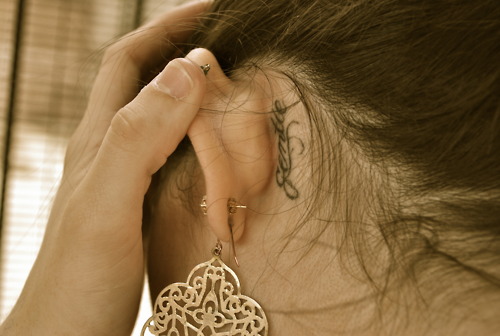 the tattoo behind my ear.